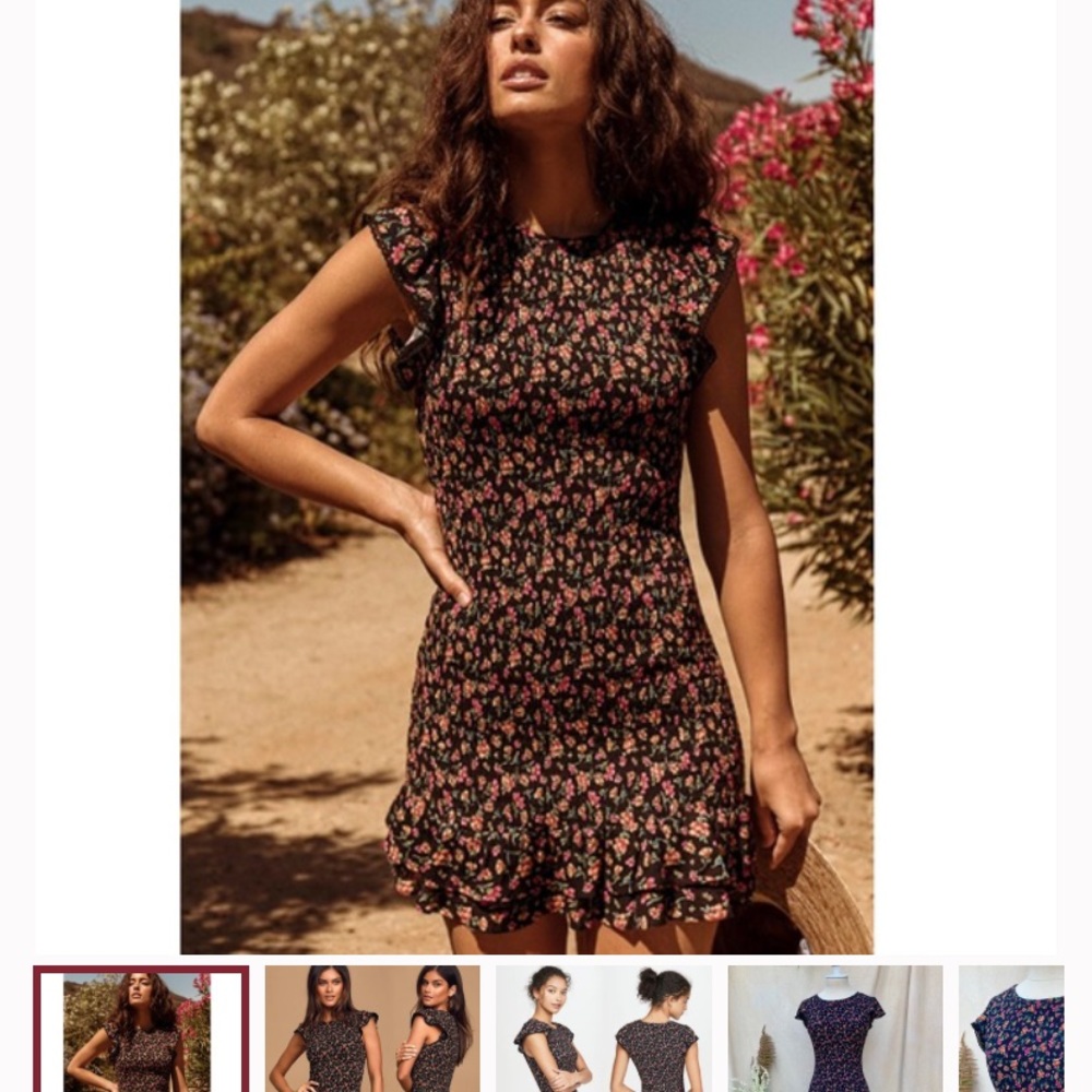 Lost & Wander capped sleeve floral dress